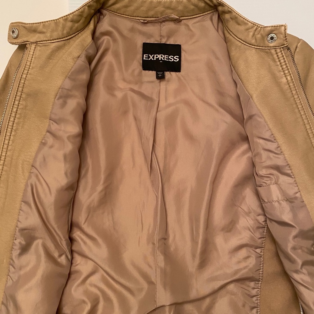 Tan express leather jacket - Picture 3 of 3